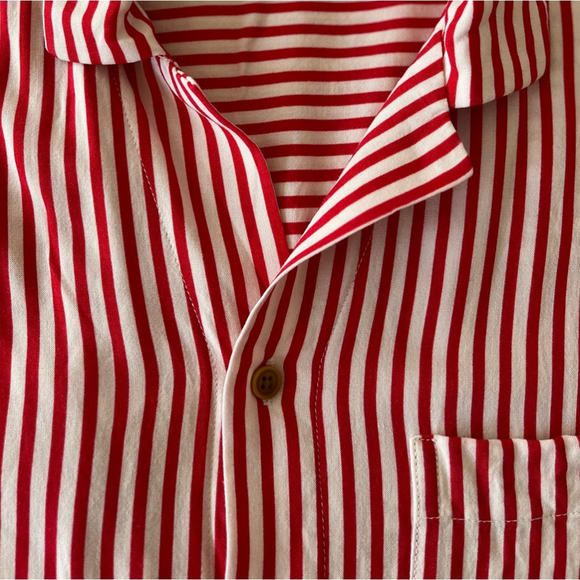 SOLD SCOTCH & SODA Striped Hawaiian Button Down Shirt Size Medium Large Unisex - Picture 9 of 13